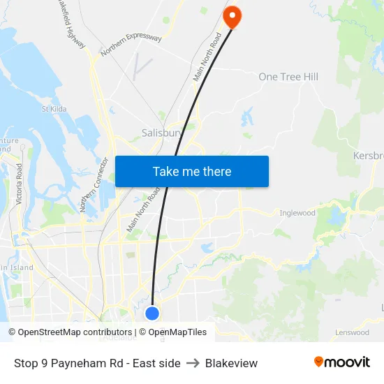 Stop 9 Payneham Rd - East side to Blakeview map