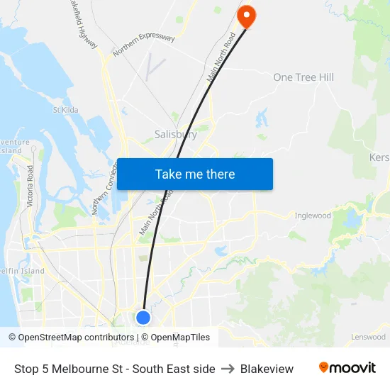 Stop 5 Melbourne St - South East side to Blakeview map