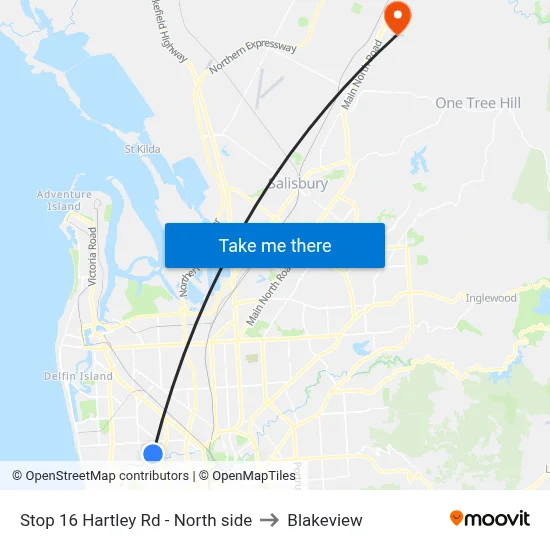 Stop 16 Hartley Rd - North side to Blakeview map