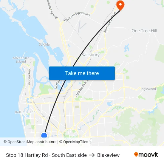 Stop 18 Hartley Rd - South East side to Blakeview map