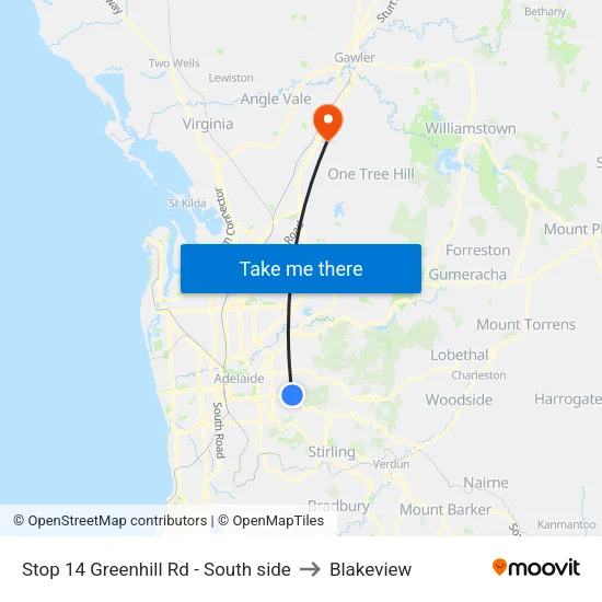 Stop 14 Greenhill Rd - South side to Blakeview map