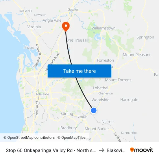 Stop 60 Onkaparinga Valley Rd - North side to Blakeview map