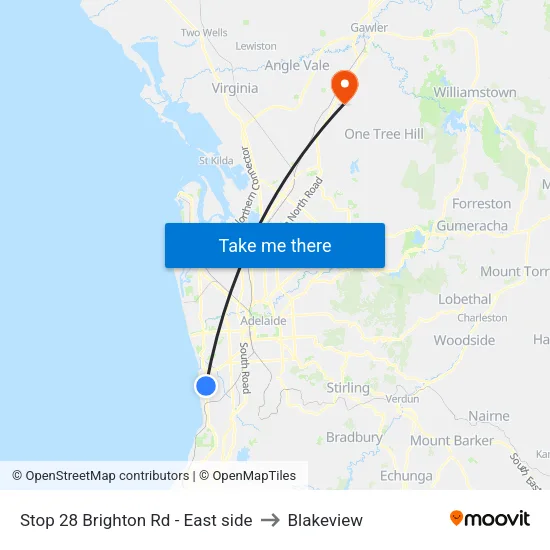 Stop 28 Brighton Rd - East side to Blakeview map