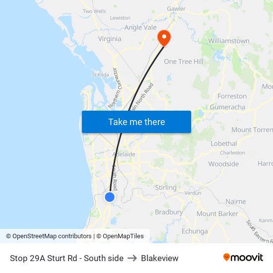 Stop 29A Sturt Rd - South side to Blakeview map