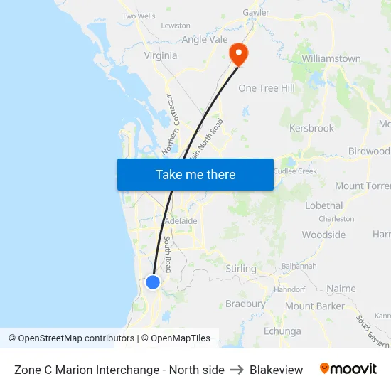 Zone C Marion Interchange - North side to Blakeview map