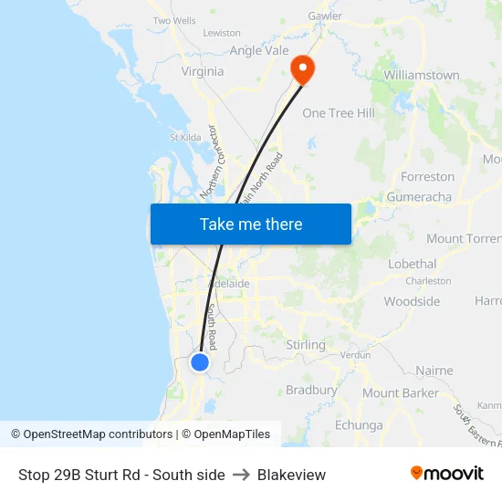 Stop 29B Sturt Rd - South side to Blakeview map