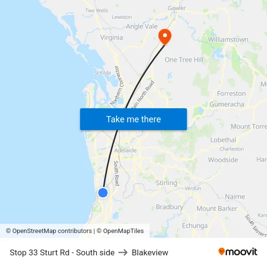 Stop 33 Sturt Rd - South side to Blakeview map