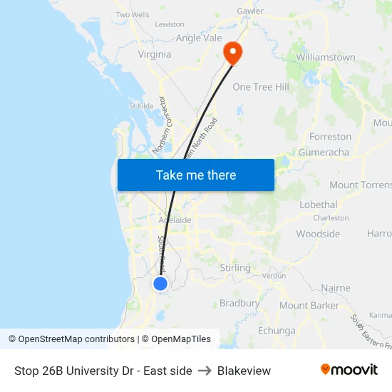 Stop 26B University Dr - East side to Blakeview map