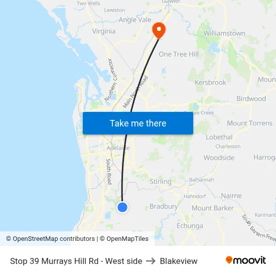 Stop 39 Murrays Hill Rd - West side to Blakeview map