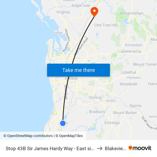 Stop 43B Sir James Hardy Way - East side to Blakeview map