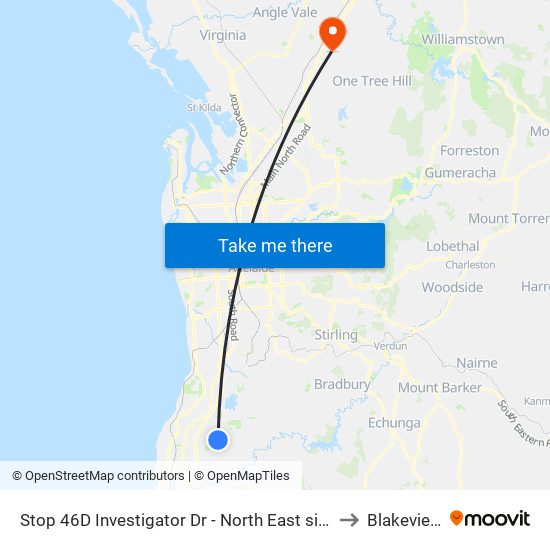 Stop 46D Investigator Dr - North East side to Blakeview map
