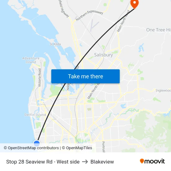 Stop 28 Seaview Rd - West side to Blakeview map