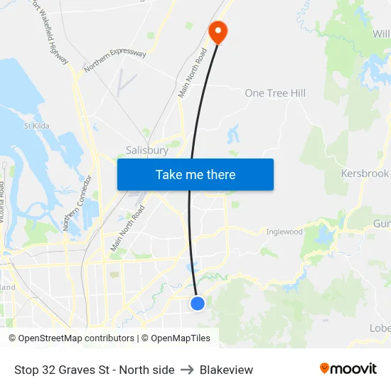 Stop 32 Graves St - North side to Blakeview map
