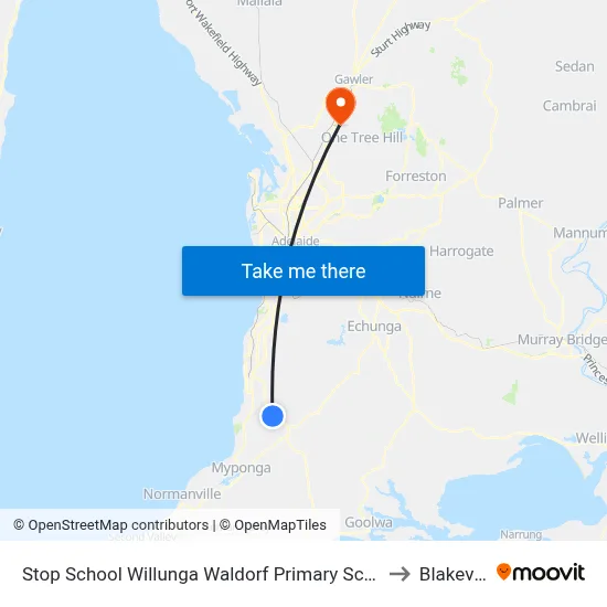 Stop School Willunga Waldorf Primary School Jay Dr to Blakeview map