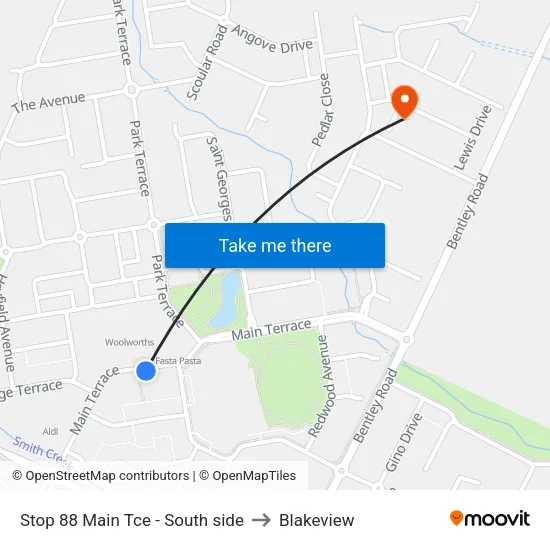 Stop 88 Main Tce - South side to Blakeview map