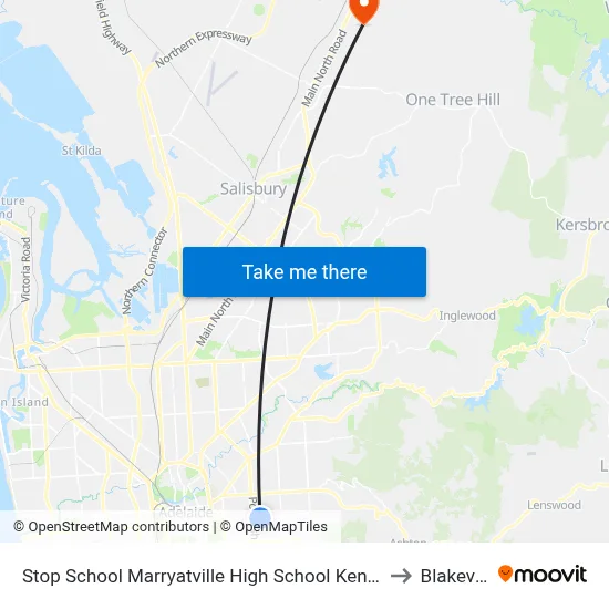 Stop School Marryatville High School Kensington Rd to Blakeview map