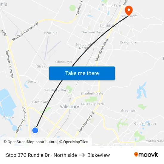 Stop 37C Rundle Dr - North side to Blakeview map