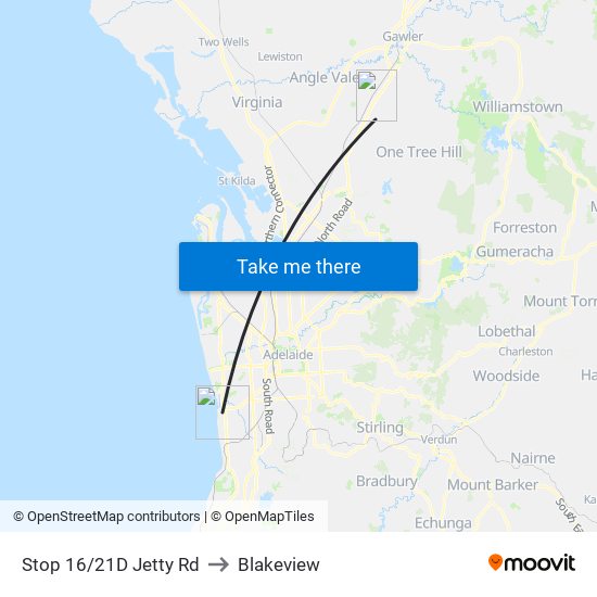 Stop 16/21D Jetty Rd to Blakeview map