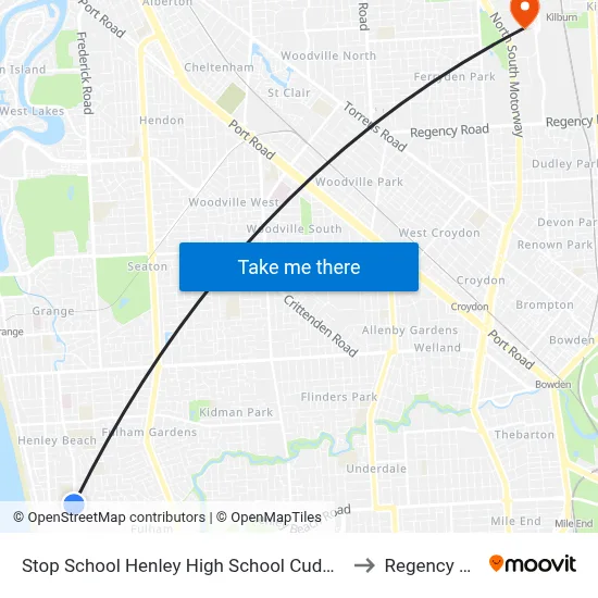 Stop School Henley High School Cudmore Tce to Regency Park map
