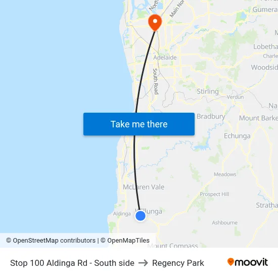 Stop 100 Aldinga Rd - South side to Regency Park map
