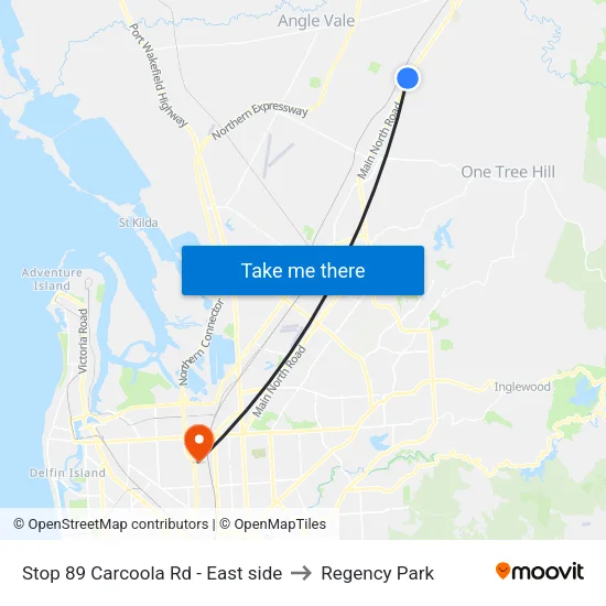 Stop 89 Carcoola Rd - East side to Regency Park map