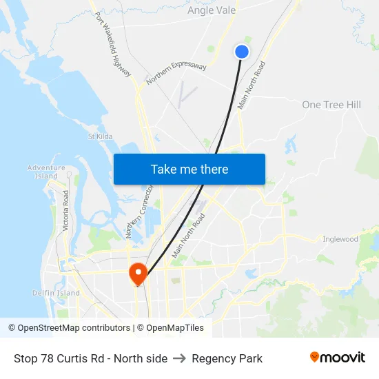 Stop 78 Curtis Rd - North side to Regency Park map