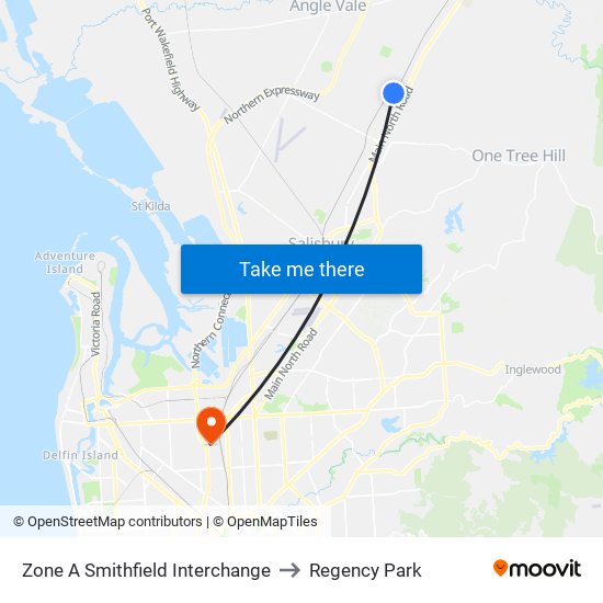 Zone A Smithfield Interchange to Regency Park map