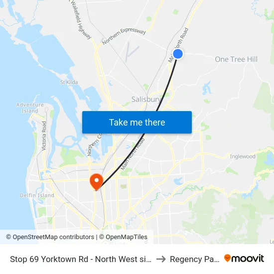 Stop 69 Yorktown Rd - North West side to Regency Park map