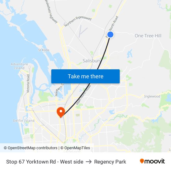 Stop 67 Yorktown Rd - West side to Regency Park map