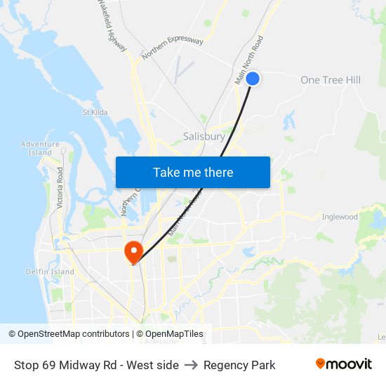 Stop 69 Midway Rd - West side to Regency Park map