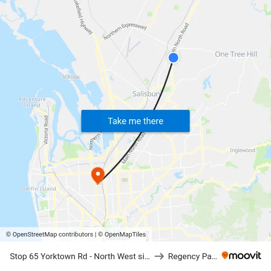 Stop 65 Yorktown Rd - North West side to Regency Park map