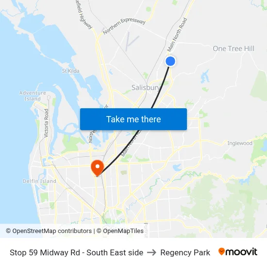 Stop 59 Midway Rd - South East side to Regency Park map