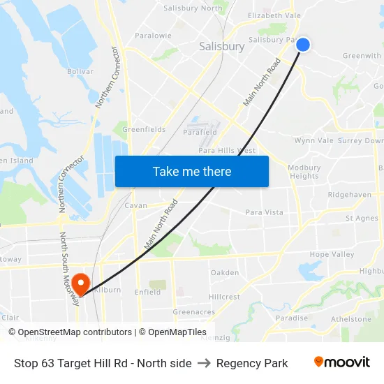 Stop 63 Target Hill Rd - North side to Regency Park map