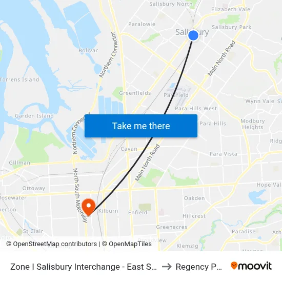Zone I Salisbury Interchange - East Side to Regency Park map