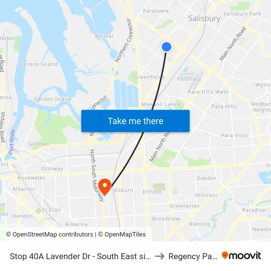 Stop 40A Lavender Dr - South East side to Regency Park map