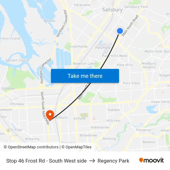 Stop 46 Frost Rd - South West side to Regency Park map