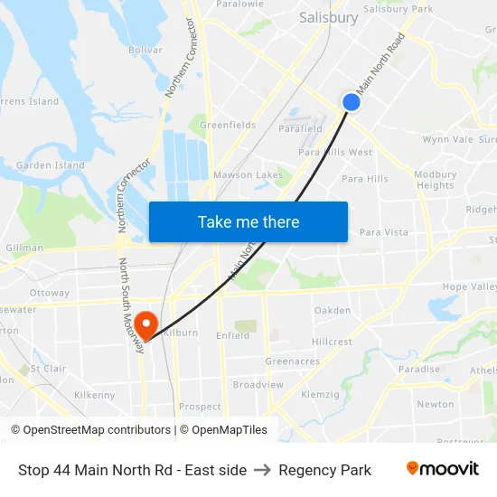 Stop 44 Main North Rd - East side to Regency Park map