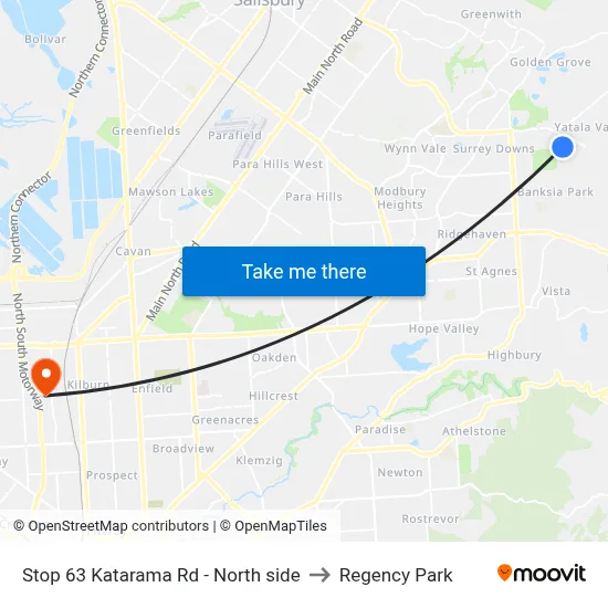 Stop 63 Katarama Rd - North side to Regency Park map