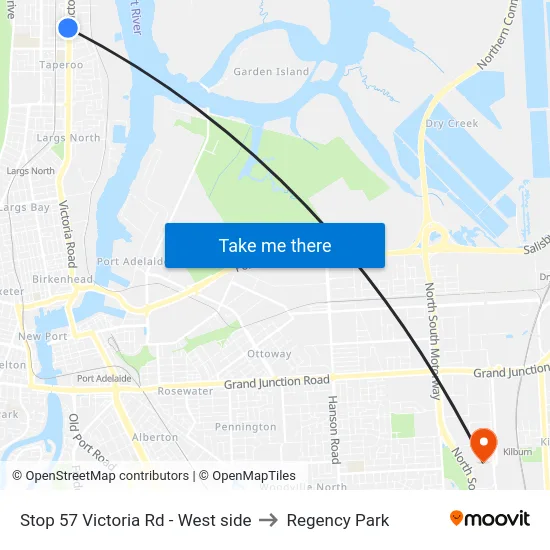 Stop 57 Victoria Rd - West side to Regency Park map