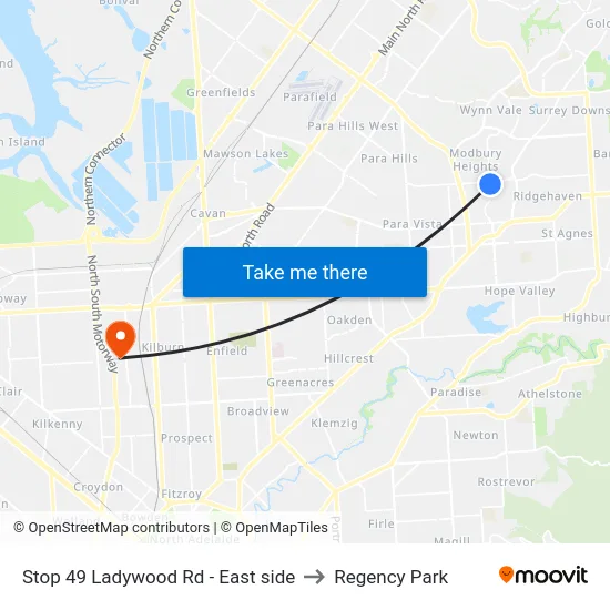 Stop 49 Ladywood Rd - East side to Regency Park map