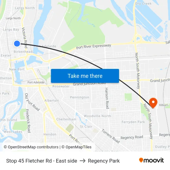 Stop 45 Fletcher Rd - East side to Regency Park map