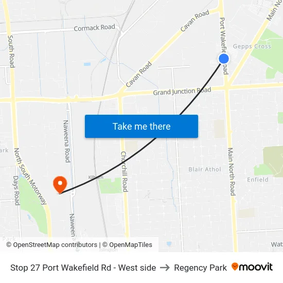 Stop 27 Port Wakefield Rd - West side to Regency Park map