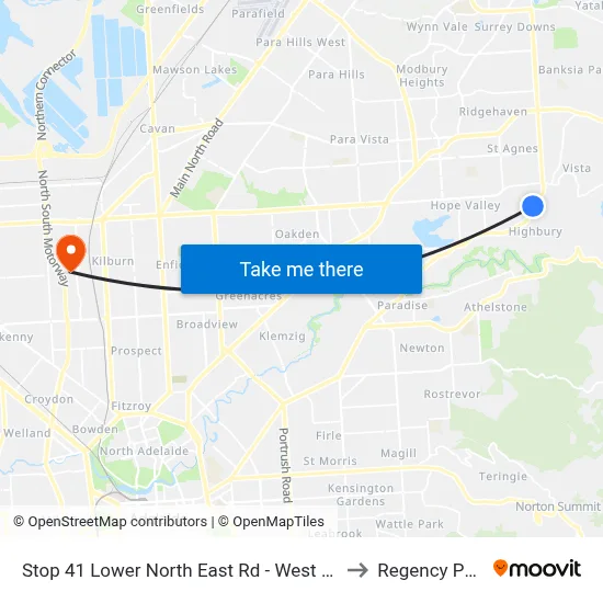 Stop 41 Lower North East Rd - West side to Regency Park map