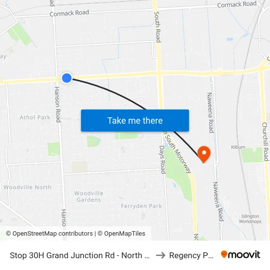 Stop 30H Grand Junction Rd - North side to Regency Park map