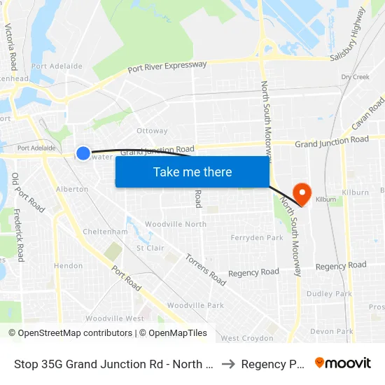 Stop 35G Grand Junction Rd - North side to Regency Park map