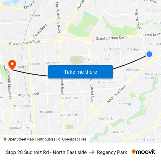 Stop 28 Sudholz Rd - North East side to Regency Park map