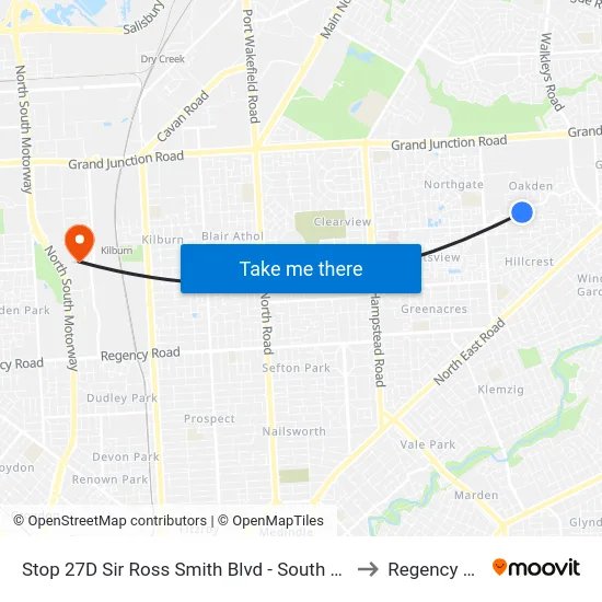 Stop 27D Sir Ross Smith Blvd - South East side to Regency Park map