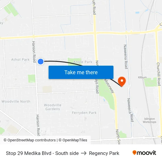 Stop 29 Medika Blvd - South side to Regency Park map