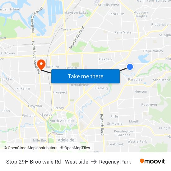 Stop 29H Brookvale Rd - West side to Regency Park map