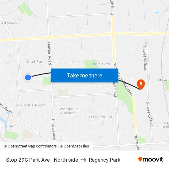 Stop 29C Park Ave - North side to Regency Park map
